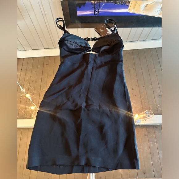 Artless Forever by Orlando Cutout Corset Silk Mini Dress XS Black - Picture 2 of 4